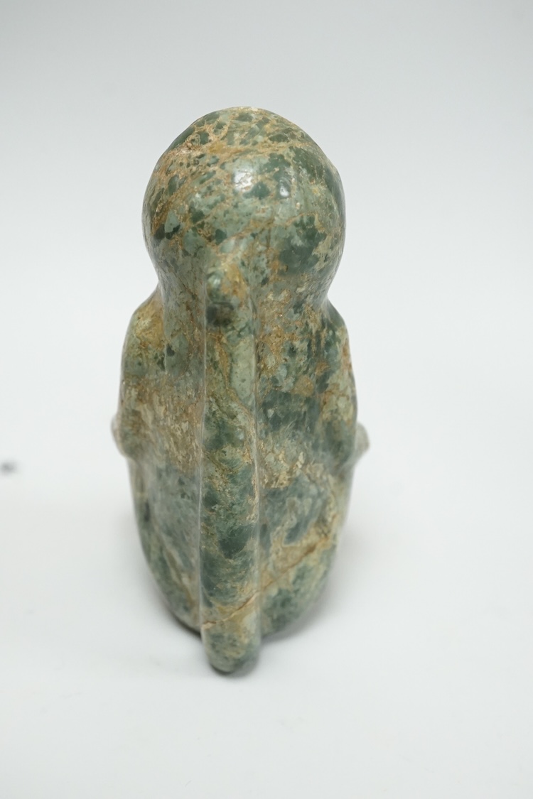 A collection of hardstone carvings, reclining figure 20cm